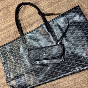 Black Tote Bag with Pouch
